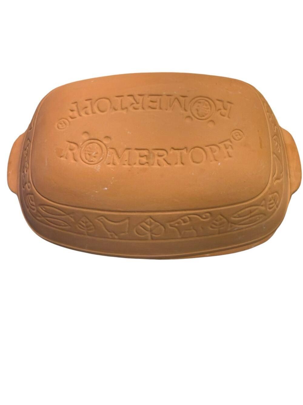 Romertopf Terracotta Baking Dish - Rustic Terracotta Orange